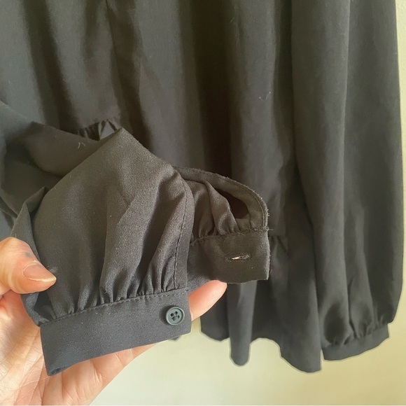 FRENCH CONNECTION Black Asymmetrical Hem Peplum Top - Picture 5 of 9